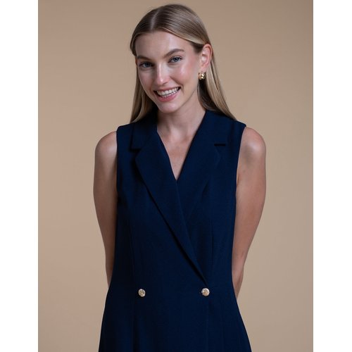 Robe en crepe encolure veste EDAN