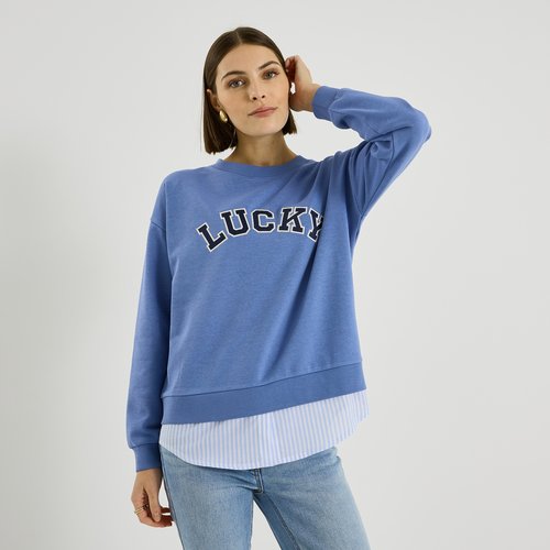 Sweat Femme Noël Noël élan imprimé manches longues col rond décontracté