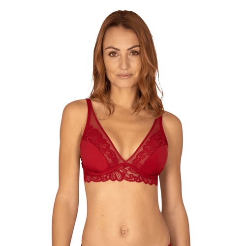 Soutien-gorge Balconnet 85B Rouge Dentelle Fleurie - Avec Armatures - Neuf Avec étiquettes