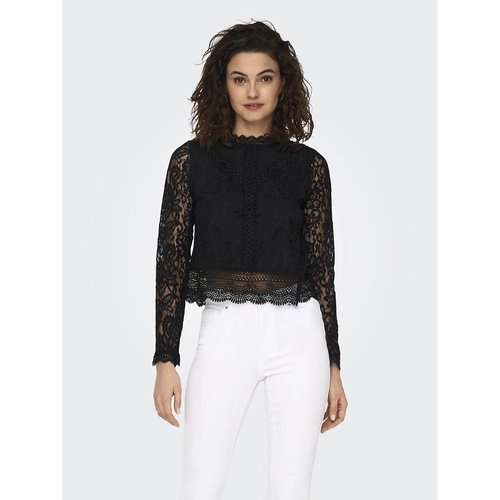 Blusa corta de encaje clearance