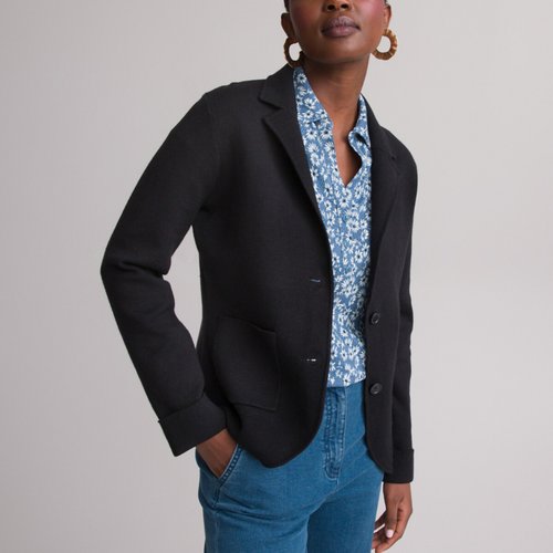 Fitted knitted jacket black Anne Weyburn La Redoute