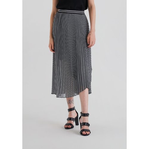 Jupe midi plissee imprime cravate noir Ikks La Redoute