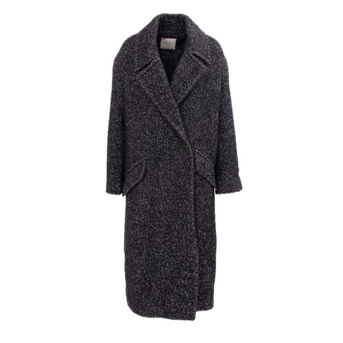 Manteau long lainage noir Icode La Redoute