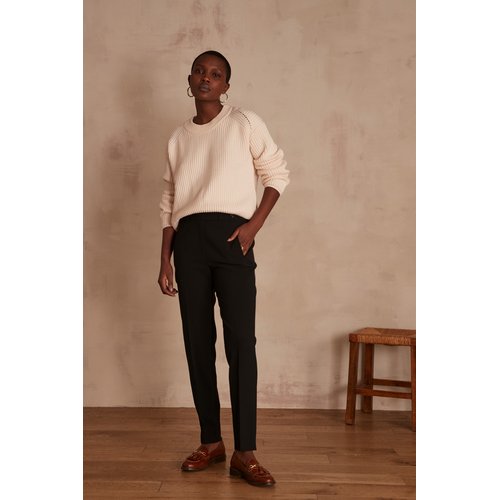 Pantalon marine slim microfibre lara Maison 123 La Redoute