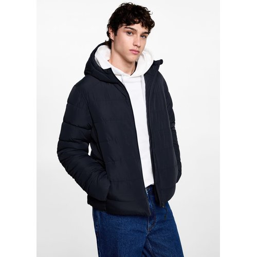 Anorak matelasse capuche bleu marine fonce Mango Teen La Redoute