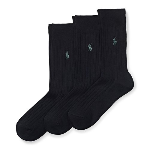 Lot de 3 paires de chaussettes hautes Polo Ralph Lauren noir La Redoute
