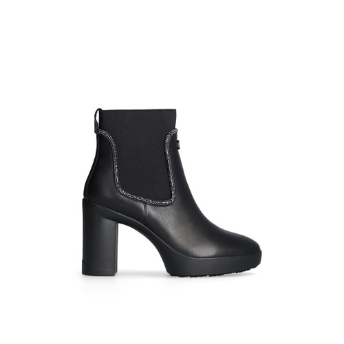 Bottines noires en cuir avec strass noir Liu Jo La Redoute