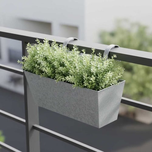 Jardinière Plate-Bande Loft En Métal Blanc - Support Plante Design Intérieur Extérieur