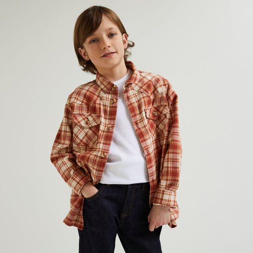 Chemise epaisse en coton a carreaux poches poitrine oeko tex argile Monoprix Teens La Redoute