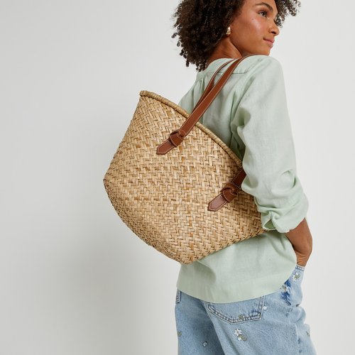 Tote bag straw hot sale