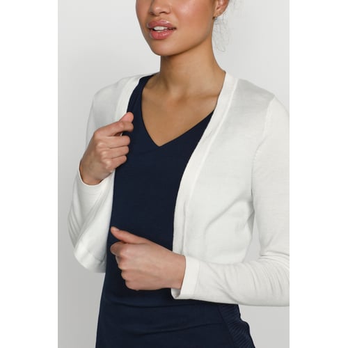 Boléro Blanc D&X MODE - Taille S/M, En Mélange Laine/Soie/Cachemire, Neuf Avec Étiquette