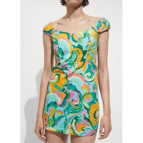 Robe courte imprimee vert Mango La Redoute