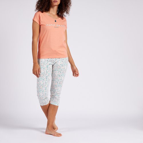 Pyjama corsaire en coton jasmin peche Naf Naf La Redoute