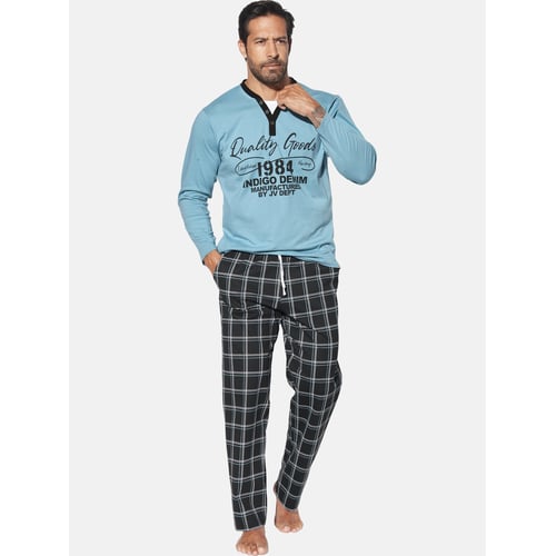 Jan Vanderstorm Plus Size pyjamashort MALVIK donkerblauw