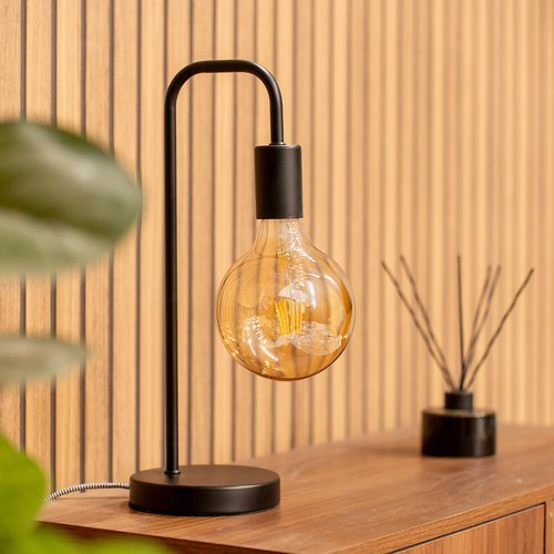 Set of 2 of Black Metal Table Lamps