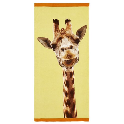 Giraffe beach towel yellow Catherine Lansfield La Redoute
