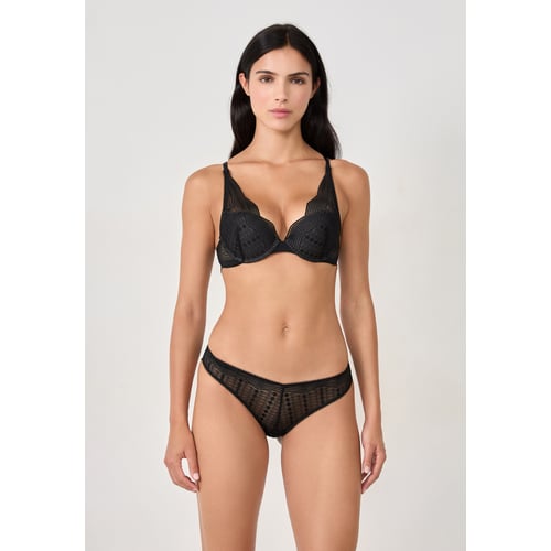 Soutien-gorge Push-up Marron à Armatures - Dentelle Fleurie Avec Noeud Satin - Taille 28B - Neuf Sans étiquettes