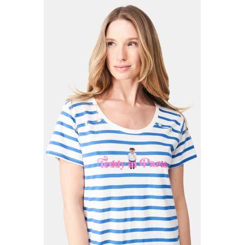 Chemise de nuit en coton teddy in paris blanc Arthur La Redoute