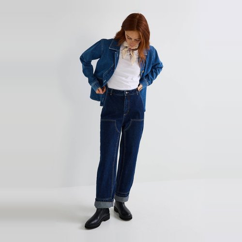 Jean boyfriend certifie oeko tex brut denim Monoprix La Redoute
