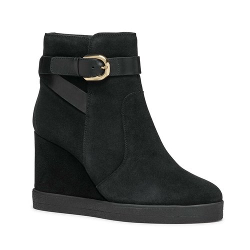 Elidea suede wedge ankle boots black Geox La Redoute