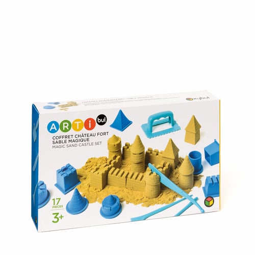 Sable Modelable Non Toxique Sable Magique 1kg Avec Moules Château Fort - Jeu Créatif Pour Enfants GenioKids Sable à Modeler Sable Modelable Non Toxique Sable Magique 1kg Avec Moules Château Fort - Jeu Créatif Pour Enfants GenioKids Sable à Modeler