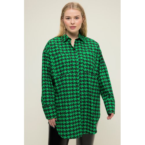 Chemisier oversized pied de poule vert naturel Studio Untold La Redoute