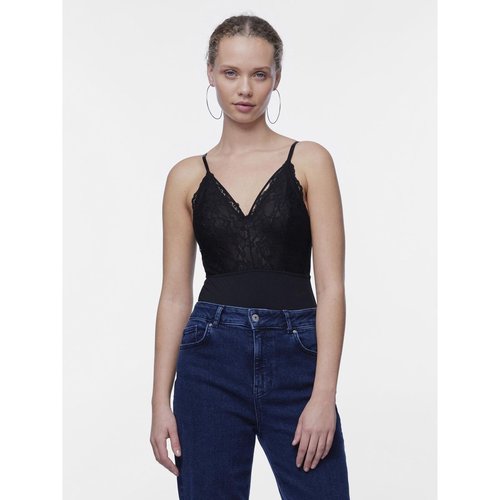 Body sans manches bretelles dentelle noir black Pieces La Redoute