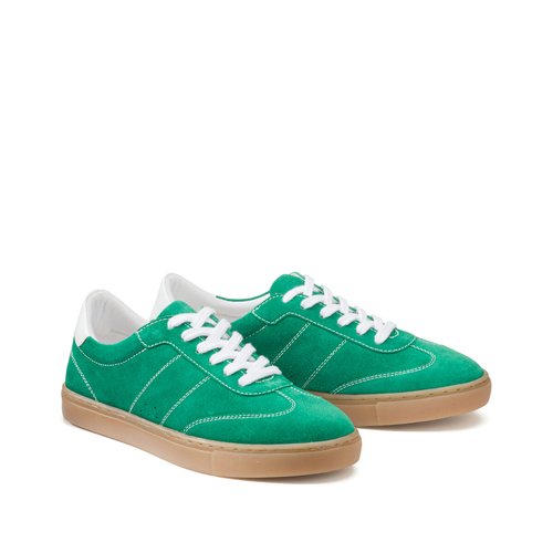 Suede vintage trainers green La Redoute Collections La Redoute