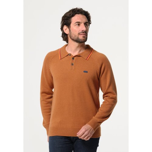 Pull avec col facon polo brun J Joy La Redoute