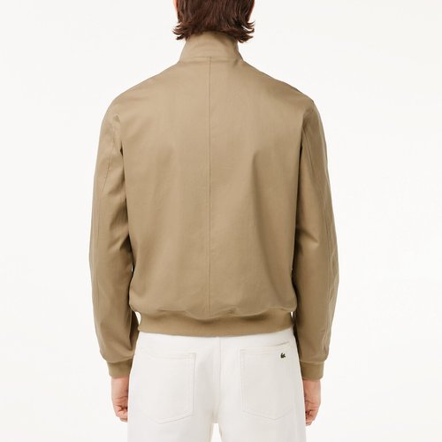 Embroidered logo harrington jacket in cotton beige Lacoste La Redoute