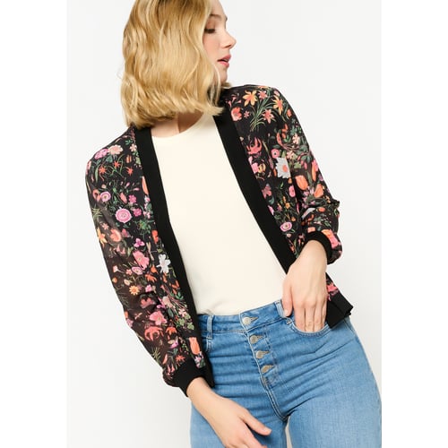Bomber Jacket Veste Femme Jean ImprimÃ© Fleuri Femme Veste Fluide