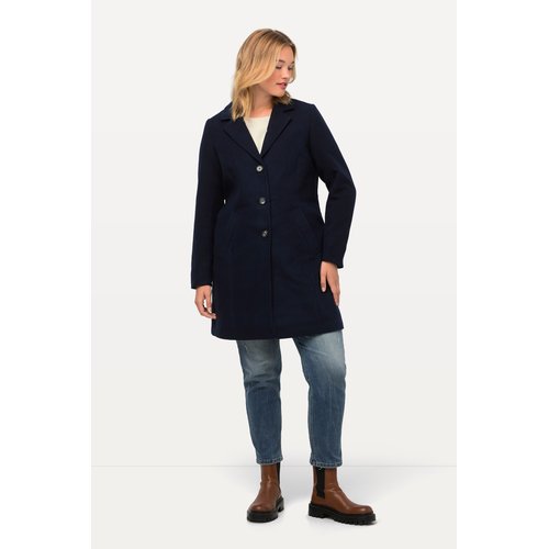 Manteau lainage texture col a revers