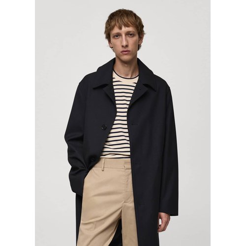 Trench oversize comfort stretch bleu marine fonce Mango Man La Redoute