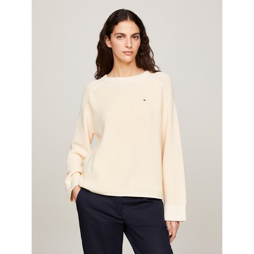 Pull col rond jaune Tommy Hilfiger La Redoute