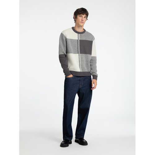 Pull ras du cou color block Selected Homme La Redoute