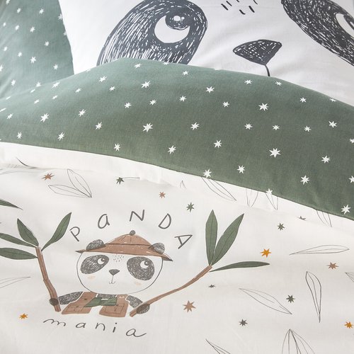 Loussiesd - Set copripiumino per bambine e ragazze, motivo animale, motivo panda stampato e panda con stampa a panda