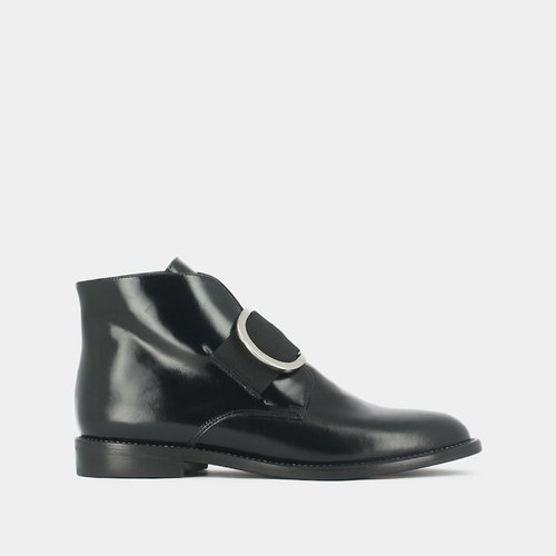 Bottines cuir a boucle dida noir Jonak La Redoute