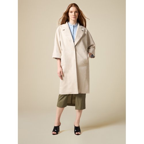 Trench long en microfibre beige Oltre La Redoute