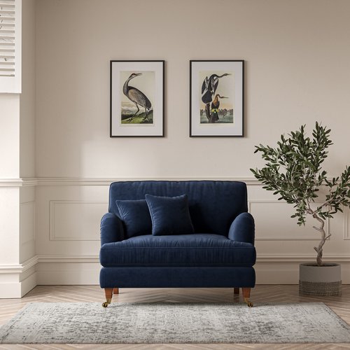 Emeline velvet snuggle chair with antique castor legs So home La Redoute