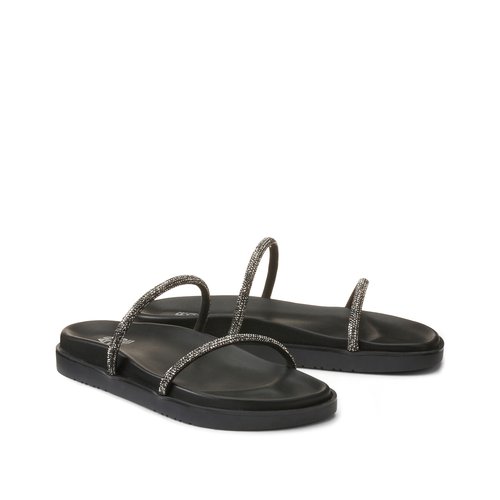 Sandales noires strass on sale