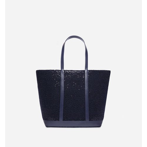 Sac cabas paillete zippe l avec sequins marine Vanessa Bruno La Redoute