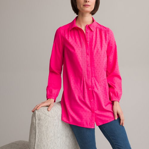 Tunique plumetis pur coton bio manches longues rose Anne Weyburn La Redoute