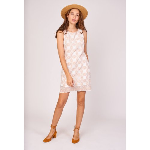 Robe sans manches en dentelle pyrenees blanc beige Derhy La Redoute