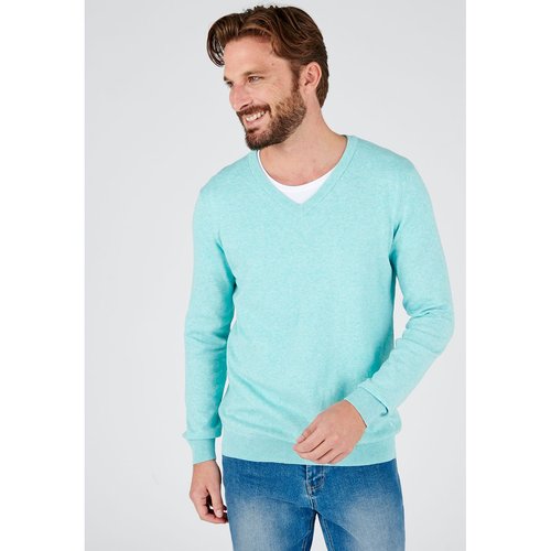 Pull maille coton melange vert d eau chine Damart La Redoute