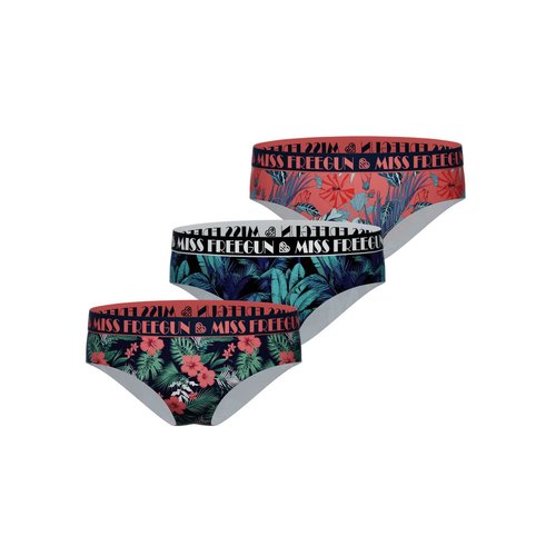 Culottes tropical lot de 3 rouge rose vert bleu Freegun La Redoute