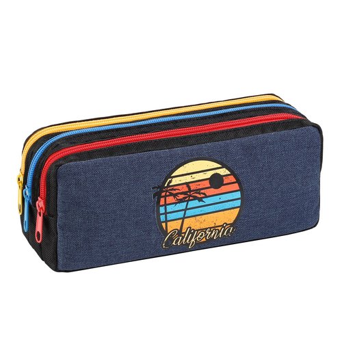Trousse scolaire 3 compartiments california noir Viquel La Redoute
