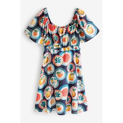 Robe courte d ete avec manches evasees Next La Redoute