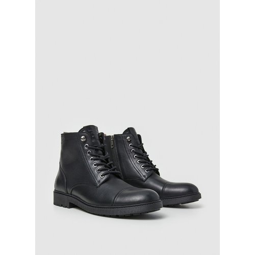 Fred land ankle boots with laces in leather black Pepe Jeans La Redoute