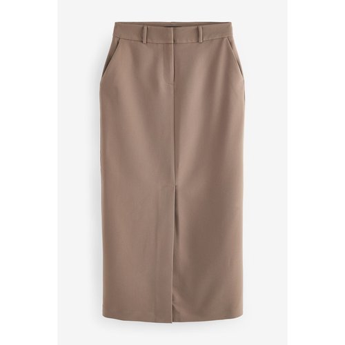 Jupe longue en serge coupe classique marron taupe Next La Redoute
