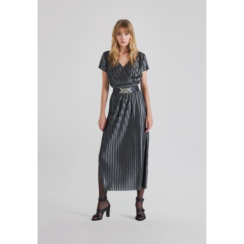 Robe longue plissee argent Ikks La Redoute
